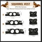 Side view of the soft leather walking vest for squirrels and chinchillas