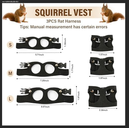 Side view of the soft leather walking vest for squirrels and chinchillas