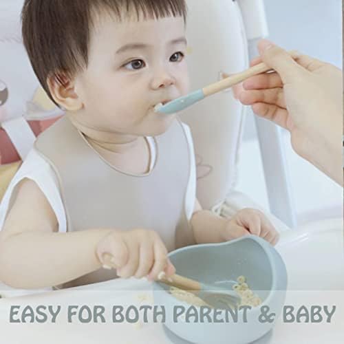 Ginbear 4-piece baby feeding utensil set layout