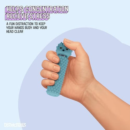 Top view of the Distractibles Hedgy blue variant showing the central clicker button.