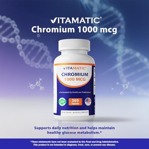 Vitamatic Chromium Picolinate 365 tablets full year supply nutritional facts and ingredients list