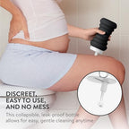 Cynpel black collapsible bidet bottle shown in compact travel mode