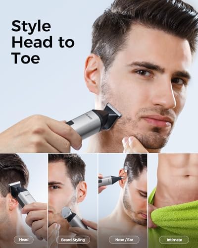 GLAKER professional hair cutting kit with four adjustable guide combs and accessories.