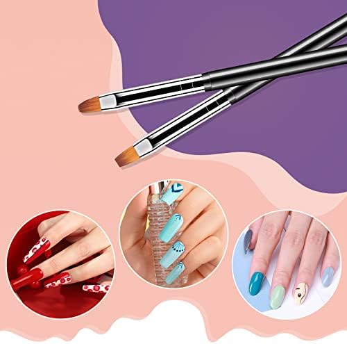 Six piece nail design pen set arranged neatly to display dual functionality.