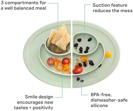 Ezpz suction placemat attached to a baby highchair tray