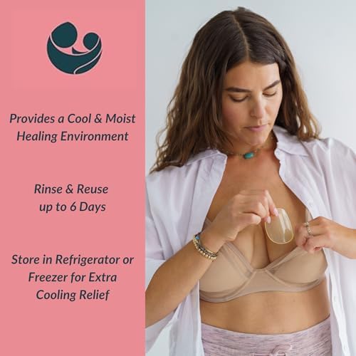 Reusable hydrogel nipple pads showing thin contoured design