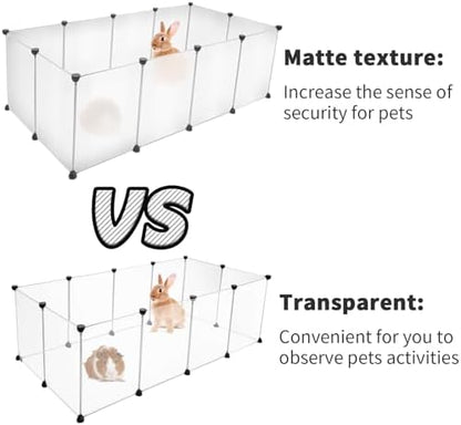 12 Panels Pet Playpen 16"x12" Plastic Rabbit Cage Small Animal Playpen, Pet Fence Indoor, DIY Enclosure for Guinea Pigs, Bunny, Hamsters, Hedgehogs (Matting) - Image 3