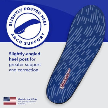 Side profile of PowerStep Pinnacle Maxx showing the dual layer EVA foam cushioning.