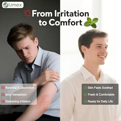 Umex Herbal Soothing Cream side panel view displaying key product benefits