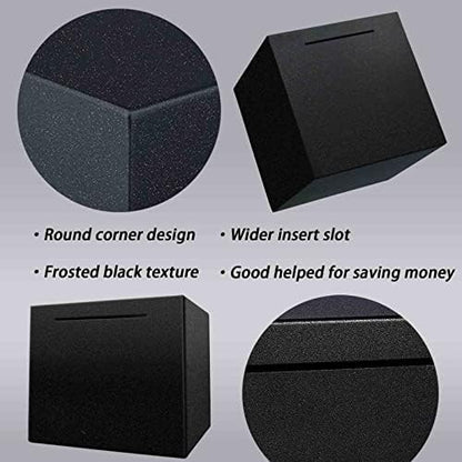 LARCOLO metal money safe box for adults displayed as a modern minimalist home decor piece on a shelf.