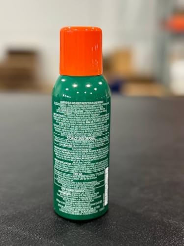 Side angle of the 4 Ounce insect repellent bottle highlighting the aerosol spray nozzle configuration.