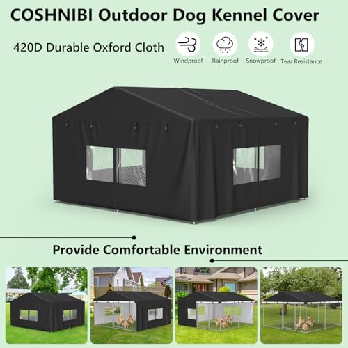 COSHNIBI 10x10x6 pet enclosure cover with zipped door opening