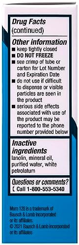 Bausch and Lomb Muro 128 twin pack box showcasing medical eye care solution details