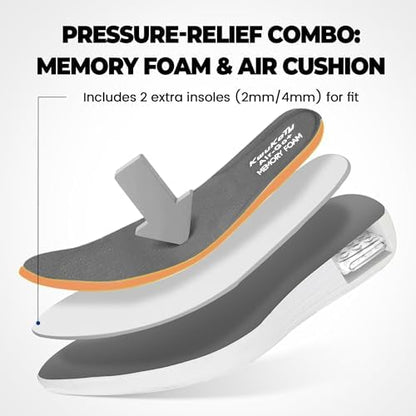 Bottom view of the non-slip rubber outsole for traction and safety.