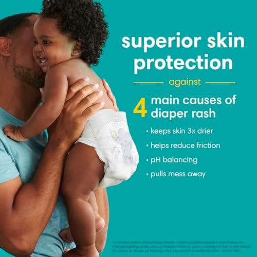 Top view of Pampers Swaddlers 132 Count diaper box