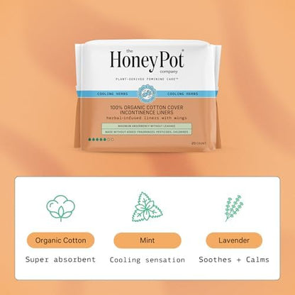 Close up of The Honey Pot Company packaging highlighting the mint and lavender cooling ingredients.