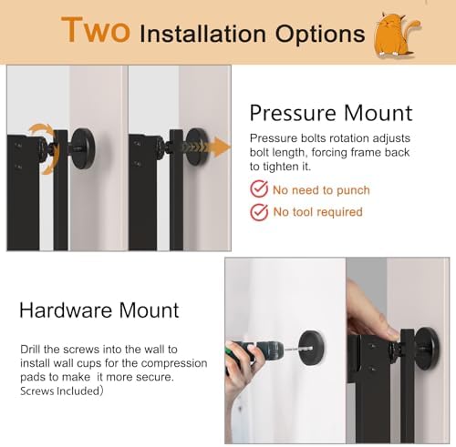 Senneny tall indoor safety gate protecting a home hallway space.