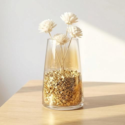 Gold crushed glass used as texture in a resin art project