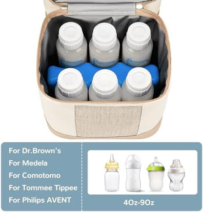 Close up of insulation material on Mancro baby bottle cooler bag