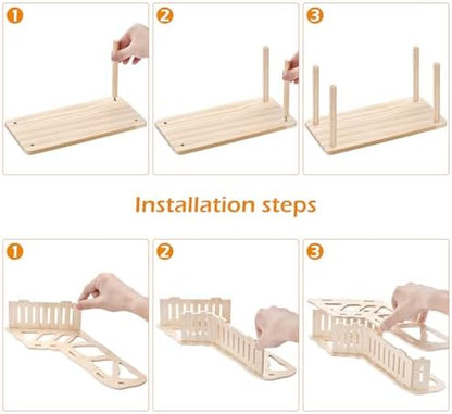 (2-piece Set) Hamster Game Wooden Platform, Tunnel Ladder Hidden Area Platform with Wooden Support Columns, Toy cage Accessories for Hamster Squirrels and Other Small Pets - Image 4