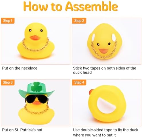 Wonuu silicone car duck dashboard ornament with full DIY festive accessories unboxing view