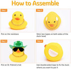 Wonuu silicone car duck dashboard ornament with full DIY festive accessories unboxing view
