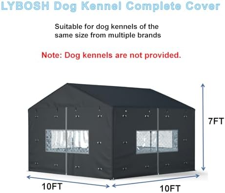 Lybosh all weather large dog kennel shelter clear window view