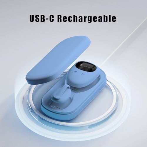 TENQIU rechargeable bedwetting alarm with its included USB charging cable and compact travel box.