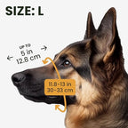 Side profile of durable metal mask muzzle for medium and large dogs