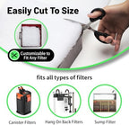 Hygger thick poly fiber pad trapping fine dirt particles from aquarium water
