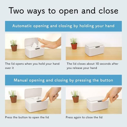 White plastic automatic wipe dispenser for baby care