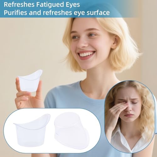 Side view of ergonomic plastic eye cup designed for comfortable fit.