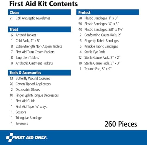 First Aid Only 260 piece emergency kit for office and workplace safety