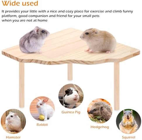 2-Piece Set Hamster Play Wooden Platform for Dwarf Syrian Hamsters Gerbils Mice Degus or Other Small Pets - Image 7