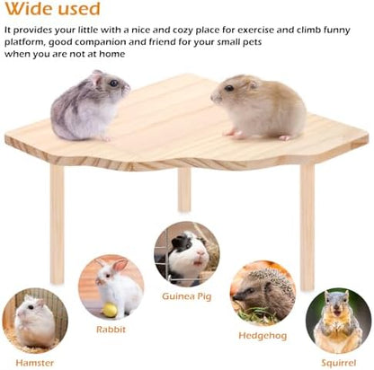 2-Piece Set Hamster Play Wooden Platform for Dwarf Syrian Hamsters Gerbils Mice Degus or Other Small Pets - Image 7