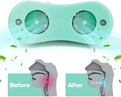 Top view of the dual vortex air supply vents on the mint green snoring device.