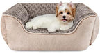 JOEJOY Rectangle Dog Bed for Large Medium Small Dogs - Washable Orthopedic Sofa Bed, Soft Breathable Puppy & Pet Cuddler, Durable Calming Dog Bed with Anti-Slip Bottom, Multiple Sizes, Beige - Image 2
