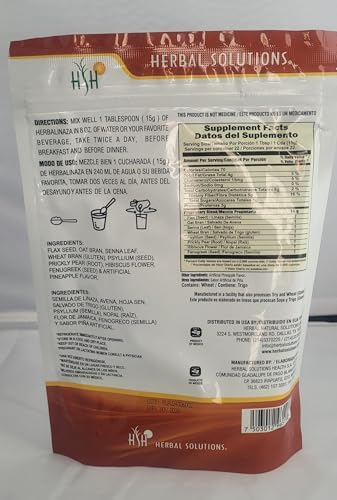 Herba Linaza Premium organic herbal flax seed nutritional information and ingredient list label.