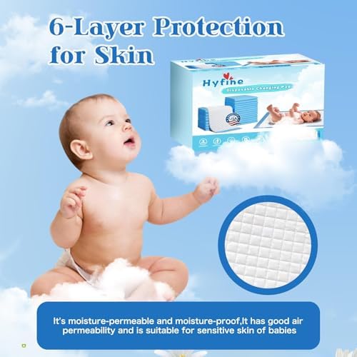 Close-up view of soft non-woven top sheet on changing liners