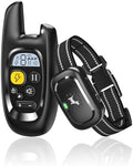 HawuMasseur electronic dog training collar displaying the three safe training mode buttons on the remote transmitter.