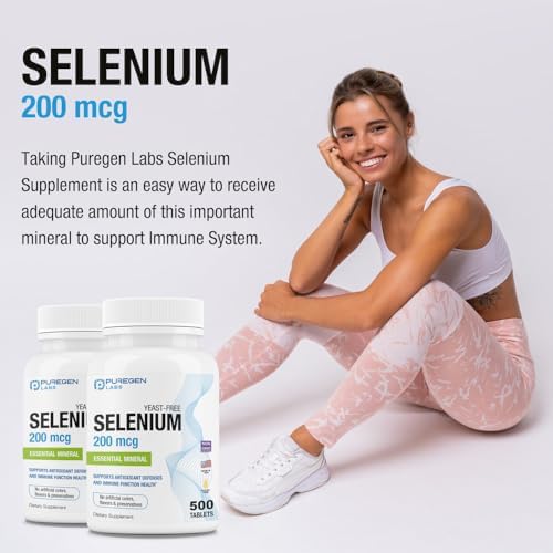 Authentic imported Puregen Labs Selenium container showing the complete product specifications.