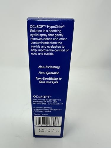 OCuSOFT HypoChlor bottle label showing ingredients and USA manufacturing details