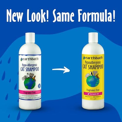 Soap free cat wash with organic aloe vera ingredients