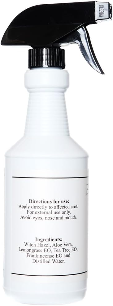 Elemental Equine equine coat care spray showing natural ingredients aloe vera and witch hazel.
