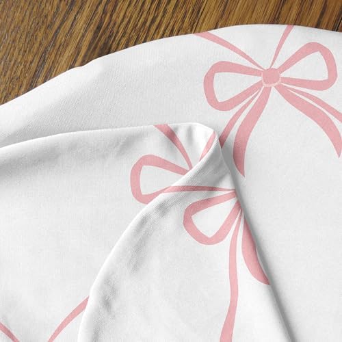 Soft jersey fabric texture of Pink Bows nursery pillow cover