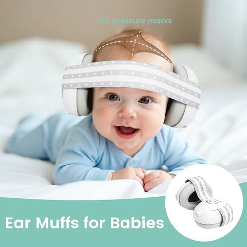 Baby Ear Muffs Noise Cancelling Headphones,Hearing Protection for Infant Newborn 0-36 Months,Adjustable Sound Proof Earmuffs for Travel Airplane Sleep,Baby Travel Essentials Must Haves - Image 7