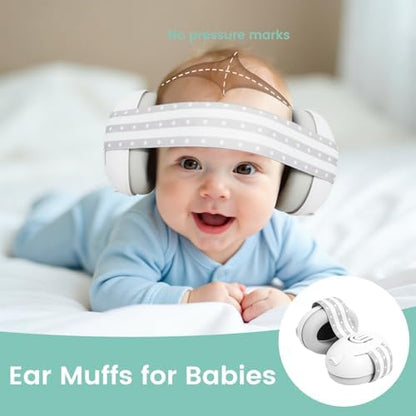 Baby Ear Muffs Noise Cancelling Headphones,Hearing Protection for Infant Newborn 0-36 Months,Adjustable Sound Proof Earmuffs for Travel Airplane Sleep,Baby Travel Essentials Must Haves - Image 7