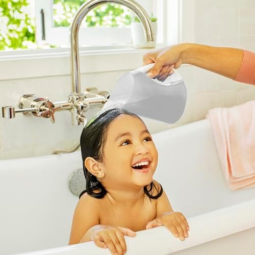 Munchkin grey bath rinser cup showing soft flexible rim