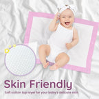 Demonstration of waterproof backing on changing pad