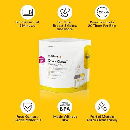 Back of Medela sterilizer bag with tracking grid visible